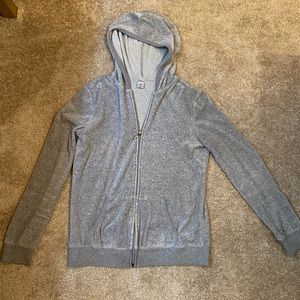 Old navy gray velour zipper jacket